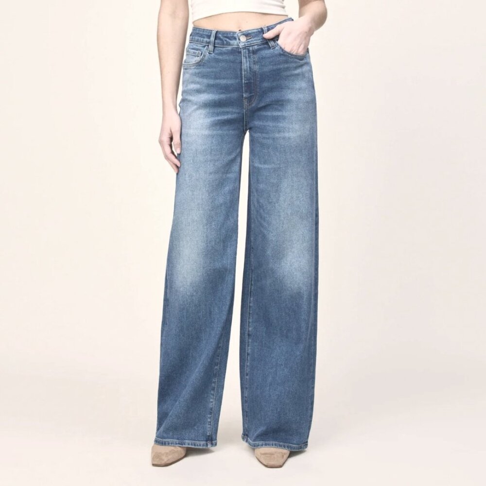 WARP + WEFT NCE Wide Leg Jeans in Willow, 6/28